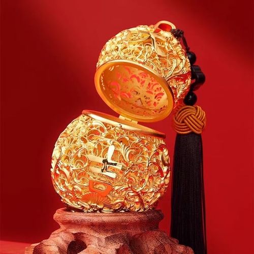 Zhu Bingren Tong Brass Filigree Gourd Ornament Fu Lu Da Ji Wood Base UK Stock — image 2