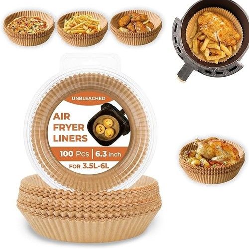 Air Fryer Liners round, 100Pcs Disposable Baking Parchment Paper, Non-Stick