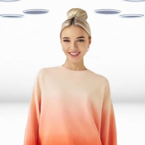 Ex Hush Women’s Sweatshirt Peach Ombre Organic Cotton Oversized (Defect) — image 5