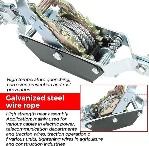 2 Ton Dual Gear Power Puller Heavy Duty 2 Hook Cable Puller Hand Winch NEW — image 5