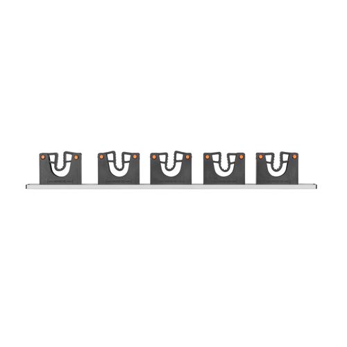 Wall Mount Tool Holder Rail 5 Grippers Garage Broom Mop Garden Storage Rack — image 4