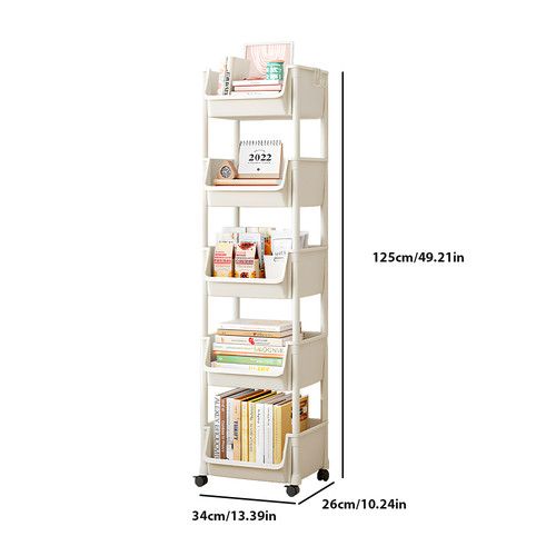 5 Tier Storage Trolley Cart On Wheels Kitchen Rolling Organizer Rack Room UK