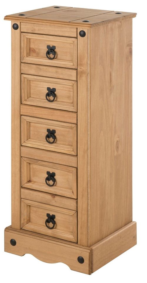 Corona Chest of Drawers 5 Drawer Bedside Narrow Cabinet Table Solid Wood Mexican — image 2