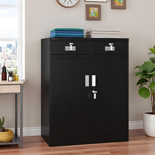 Atahome Metal Cabinet Storage Cupboard Lockable Steel Cabinet Adjustable Shelves — image 4