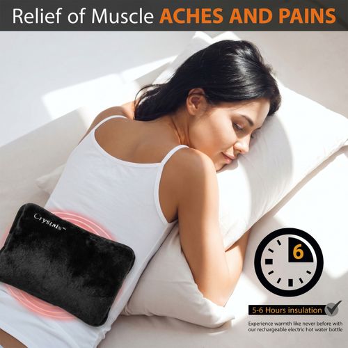 Rechargeable Electric Hot Water Bottle Bed Hand Warmer Massaging Cozy Heat Pad — image 11
