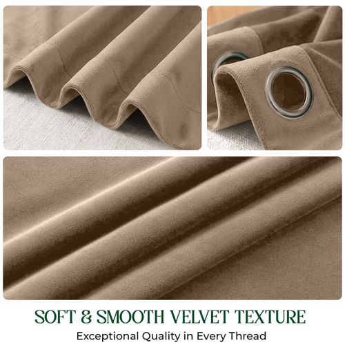 Thick Thermal Velvet Blackout Curtains Eyelet Ring Top Fully Lined Ready Made UK — image 3