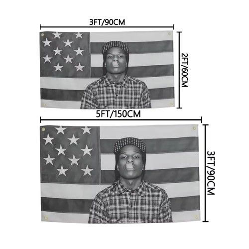 3x5fts Asap Rockys Flag Aesthetic Music Album Art Poster Rapper Room Decor