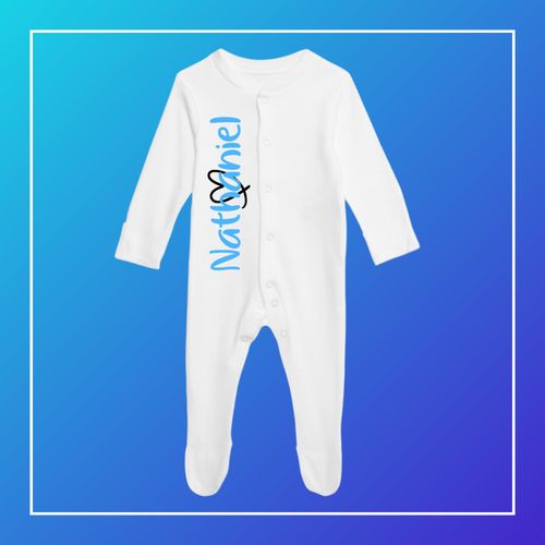 Personalised Baby Sleepsuit – Custom Name Newborn Announcement Outfit Gift — image 1