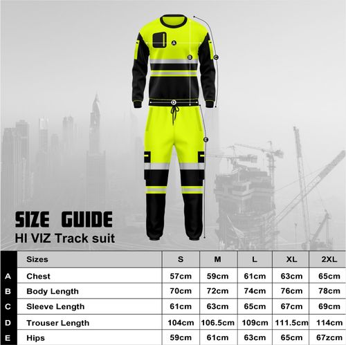 HI VIZ VIS SWEATSHIRT SUIT FLEECE VISIBILITY REFLECTIVE WORKWEAR TROUSER SET — image 5