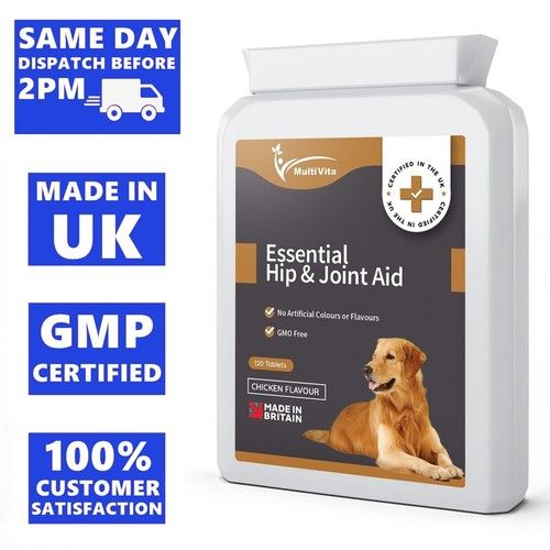 ESSENTIAL HIP AND JOINT AID TABLETS FOR DOGS 120 CHEWABLE TASTY CHICKEN FLAVOUR