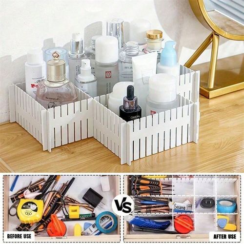 8PCS Adjustable Drawer Dividers Storage Organiser Plastic Partition Separators f — image 4