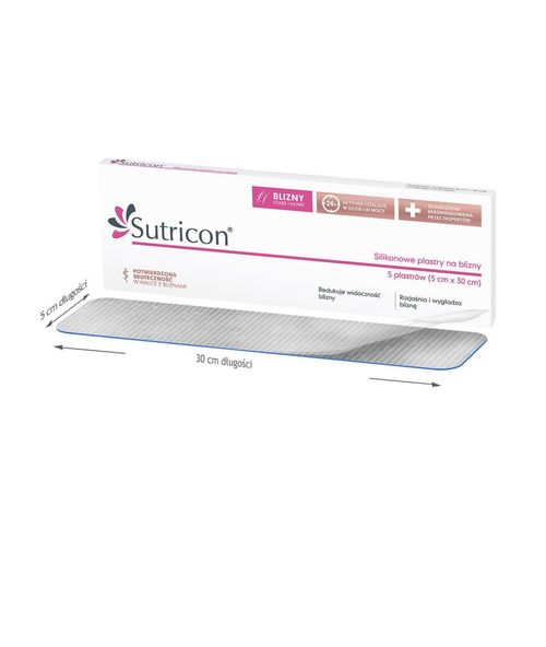 5x Sutricon Silicone Bandage Patches for  Scars 5x30cm  5 Patches Plasters