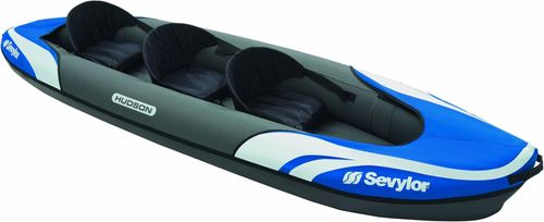 Hudson Inflatable Kayak, Three Person - Blue — image 5