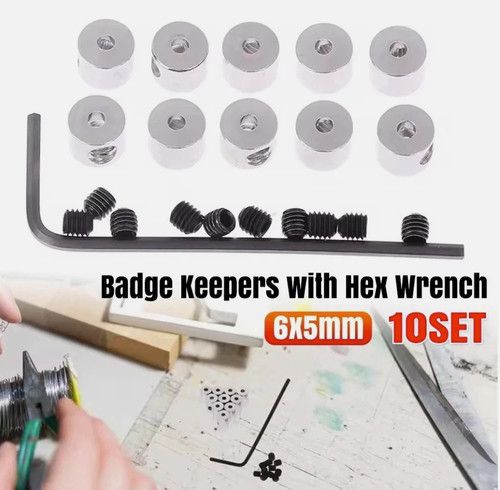 10pcs Badge Keepers Replacement Badge Pin Locks 6x5mm Clasp Pin Backs UK
