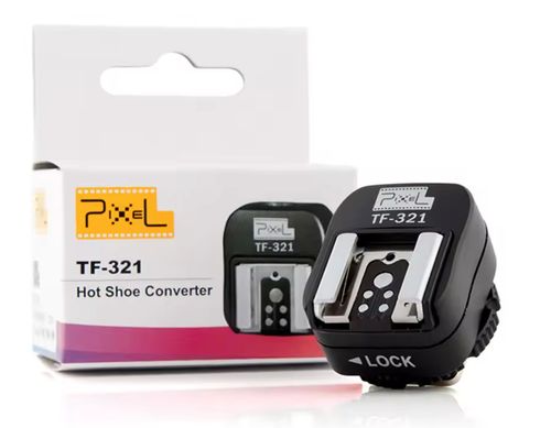 Pixel TF-321 Flash Hot Shoe Adapter for Canon E-TTL & PC Sync Studio Lighting — image 1