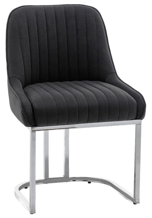 2 4 6  Velvet Dining Chairs Bright Chrome base legs Beige Grey or Black  Velvet — image 6