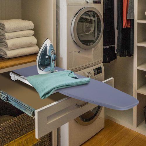180° Rotation Retractable Ironing Board Closet Folding Pull-Out Stow Away Gray — image 1