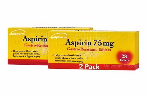 2 Pack Aspirn 75mg GASTRO-RESISTANT PAIN RELIEF ENTERIC COATED - MAX PURCHASE 1 — image 1