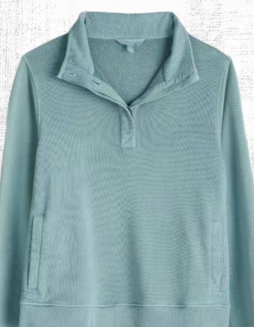 Womens Seasalt Organic Cotton Collared Sweatshirt Enamel Green Long Sleeve — image 4