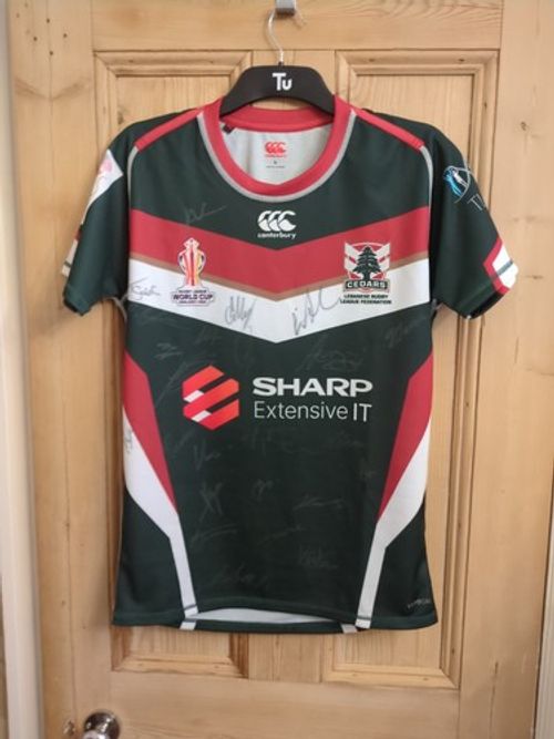 Lebanon Cedars Rugby League Jersey Full Squad Signed World Cup 2021 Squad...