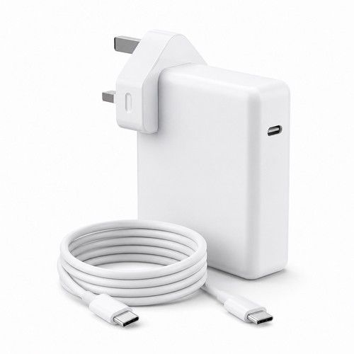 Genuine 140W USB-C Charger for MacBook Pro/Air PD 3.1 UK Plug + 2M USB-C Cable