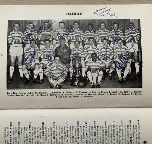 RUGBY LEAGUE EASTERN FINAL PROGRAMME CASTLEFORD V HALIFAX 1964 Multi Autographs — image 2