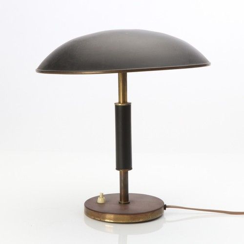 1930s 40s Functionalist Funkis table lamp brass metal wood vintage