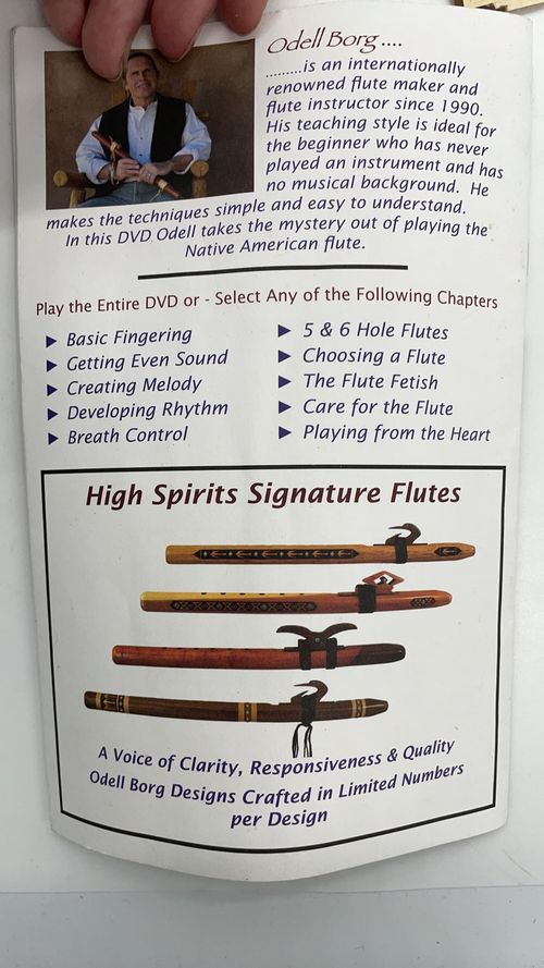 High Spirits Wood Native American Flute A Minor Instrument Case Instruction Book — image 11
