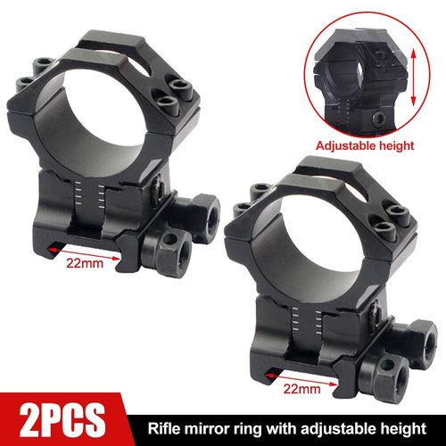 2Pcs Adjustable Center Height Scope Mount Rings 1''/30mm Base for 11mm/20mm Rail — image 1