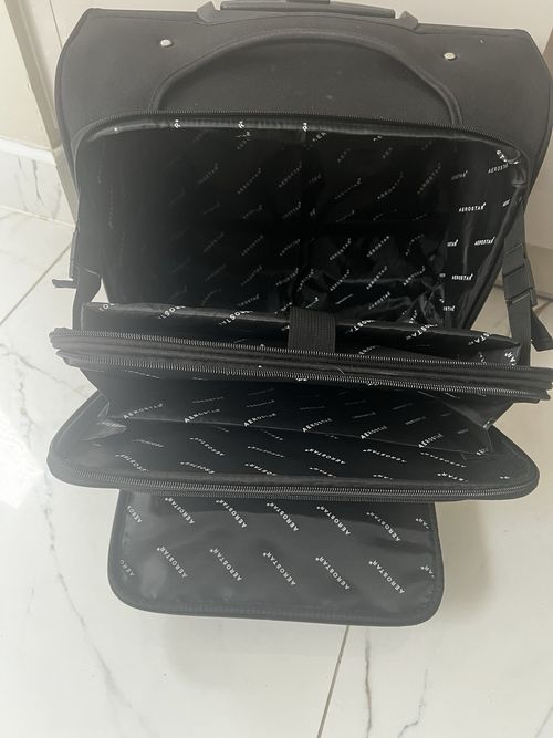 Aerostar Black Soft Suitcase 4-Wheel Spinner Trolley Handle Combination Lock 40L — image 5