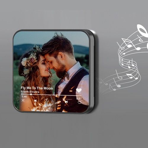 Personalised Music Fridge Magnet Custom Photo Album Play Songs Gift for Her Him