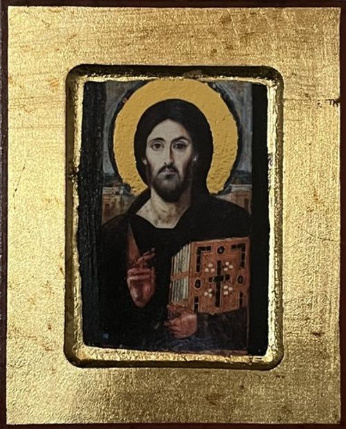 Christ Pantocrator Sinai icon - Handmade Orthodox Catholic Greek 13 x 10.5cm