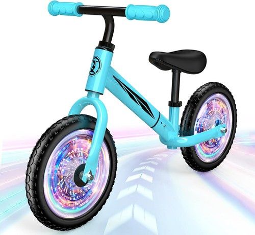 Kids Balance Bike (Ages 2-5) – Adjustable Seat & Handlebars, LED Light-Up Wheels