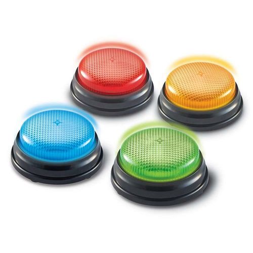 Learning Minds Lights & Sounds Answer Buzzers 4 Pack - For Quiz Games — image 1