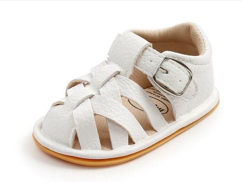 Leather Sandals Baby Boy Girl Pram Shoes Infant Toddler Rubber PreWalker Trainer