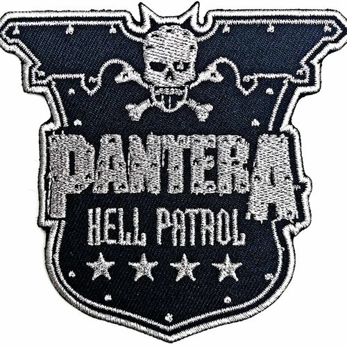 Pantera Hell Patrol Cut  Out Shaped Woven Sew Or Iron On Patch Official — image 2
