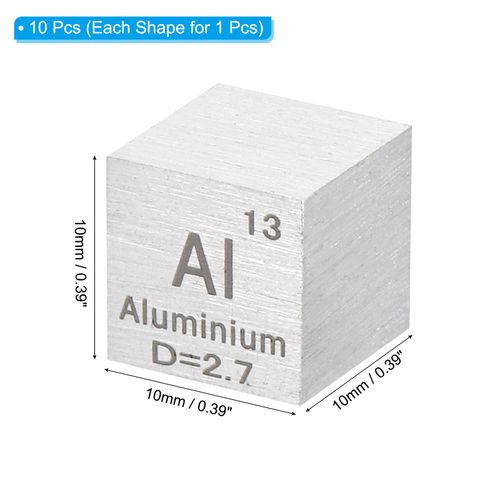 10Pcs 10mm Density Cube High Density Element Cube Metal Cube Periodic Table — image 2