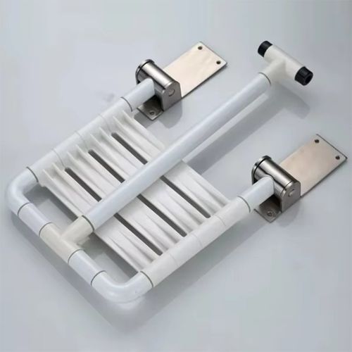 Folding Shower Bench Wall Mount Flip-up Bath Seat Bathroom Chair Non-slip Stool — image 12