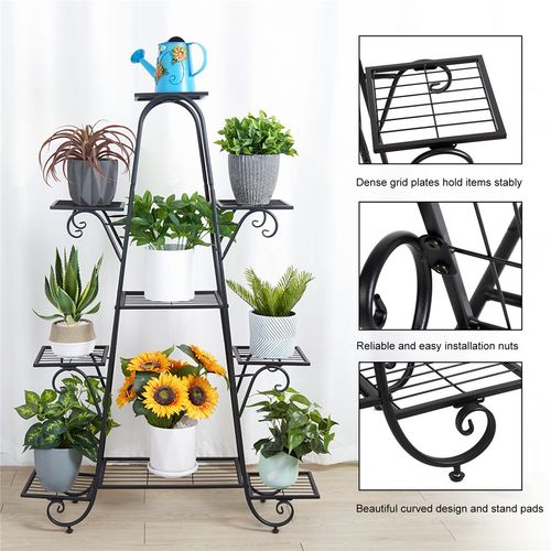 Wisfor 9-Tier Metal Plant Stand Garden Shelves Pot Holder Display Rack Storage — image 6