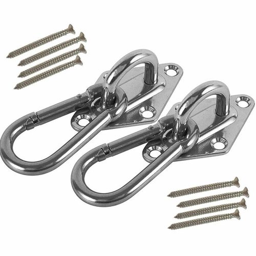 2X Heavy Duty Stainless Hammock Hanging Hook Kit Swing Chair Bracket Hardware — image 3