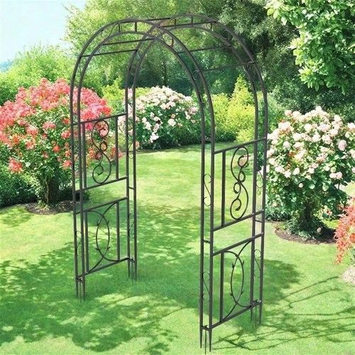 XXL Garden Arch Heavy Duty Metal Trellis Climbing Plants Vine Rack Wedding Stand