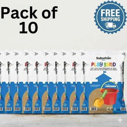Play Sand 200kg Pack of 10 Kids Sandpit Washed Soft Natural Outdoor Play Sand