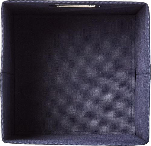 6x Foldable Fabric Cube Storage Organiser Boxes 27cm with Oval Grommets Trellis — image 4