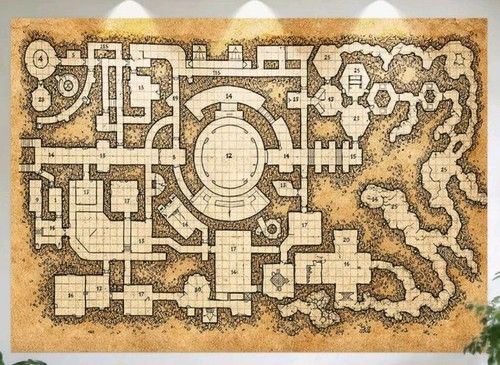 Dungeon Map Tapestry D&D RPG Wall Hanging Battle Cloth Tabletop Tunnels 70x100cm
