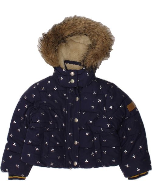 JOULES Baby Girls Padded Padded Jacket 18-24 Months Navy Blue Floral AK01 — image 1