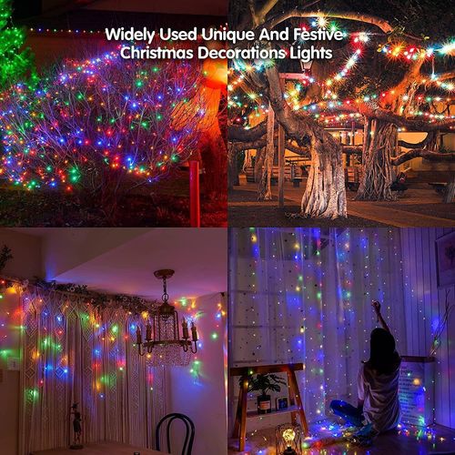 Christmas Lights 240 LED Icicle Waterfall Snow Chaser Outdoor Xmas Home Decor — image 3