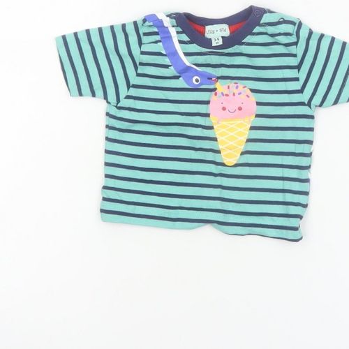 Unisex Baby & Toddler Lilly + Sid Size 3-6 Months Basic T-Shirt Blue Striped — image 12