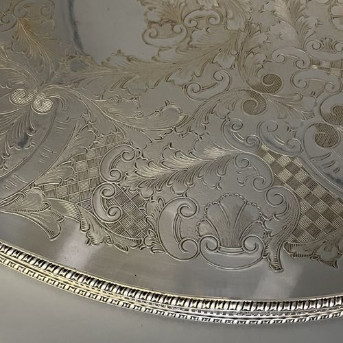 LARGE Vintage Silver Plated Gallery Tray Handles Viners Butler Serving Cocktail — image 15