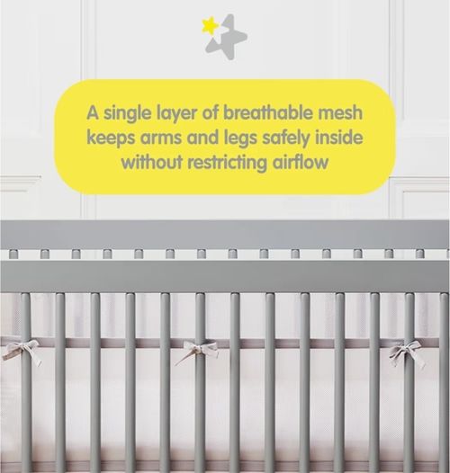 BreathableBaby Breathable Mesh Liner For Cot Beds Covers 4 Sides — image 3