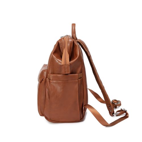 ELF PHOENIX Nappy Bag Backpack Faux Leather Brown 5pcs Diaper Baby Mummy Gift — image 12